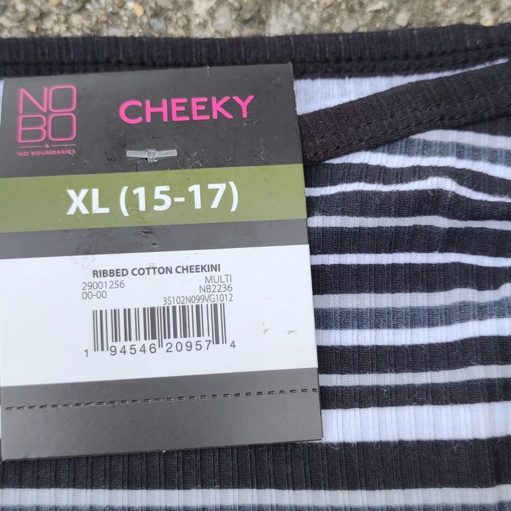 New Striped Ribbed Lightweight Cotton Cheeky Cheekini Stretchy Undies Panties - Picture 3 of 6